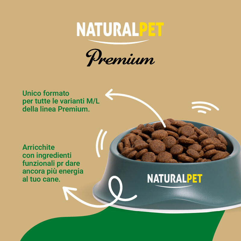 Naturalpet Premium Dog Adult Medium&Large ricco in Agnello 12 kg