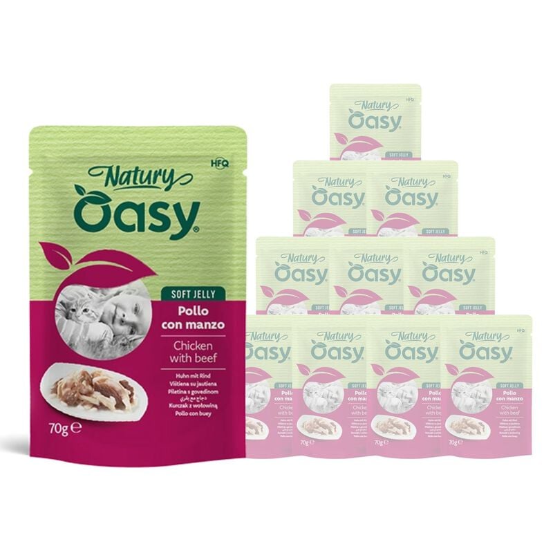 Oasy Natury cat adult Pollo con Manzo 70 gr