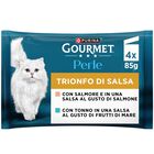 Gourmet Perle Cat Adult Trionfo di Salsa Tonno e Salmone 4 x 85 gr