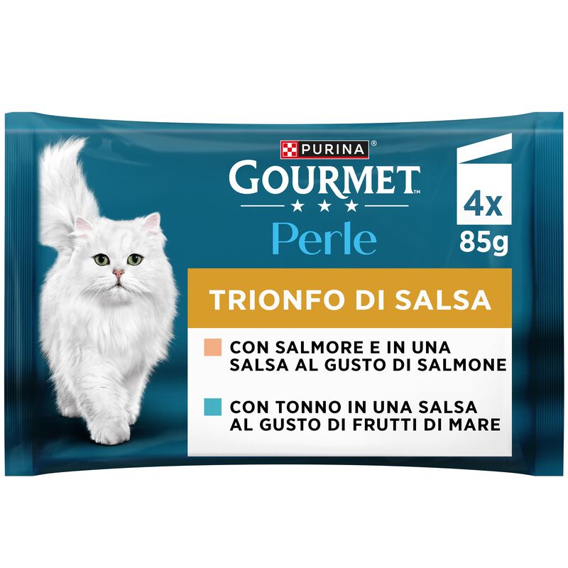 Gourmet Perle Cat Adult Trionfo di Salsa Tonno e Salmone 4 x 85 gr
