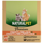 Naturalpet Premium Straccetti di Tonno con Papaya in Salsa e Tonno in Salsa 12x70gr