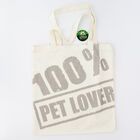 Shopper in tessuto con stampa grigia 100% Pet Lover