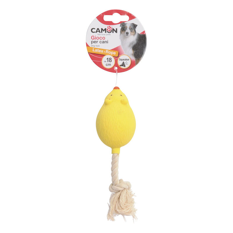 Camon Gioco per cani Topo/Oca in latex con squeaker e corda