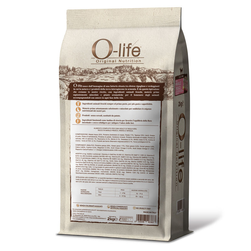 O-life Dog Adult Mini con Maiale Fresco 2 kg