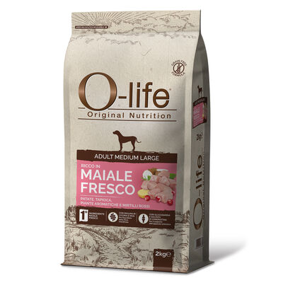 O-life Dog Adult Medium Large con Maiale Fresco 2 kg