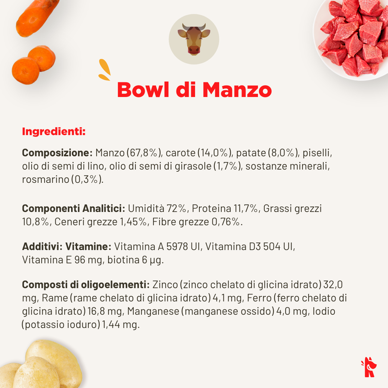 Real Bowl Dog Grain Free Manzo 700 gr
