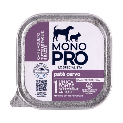 Monopro Dog Adult All breeds Pat&egrave; Cervo 150 gr