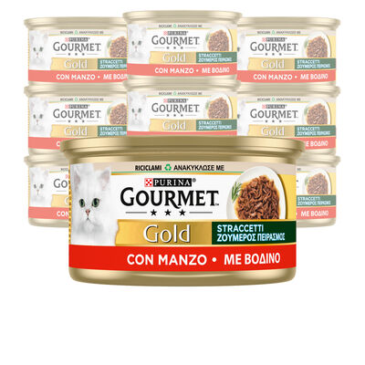Gourmet Gold Cat Adult con Sfilaccetti di Manzo 85 gr