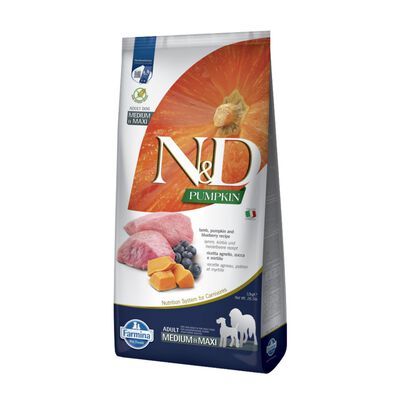 N&D Farmina Pumpkin Dog Adult Medium & Maxi Agnello e Mirtillo 12 kg