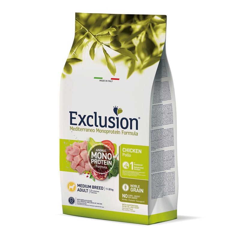 Exclusion Mediterraneo Monoprotein Dog Medium Adult Pollo 3 Kg