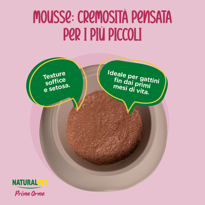 Naturalpet Prime Orme Kitten Mousse con Vitello e Pollo 85gr