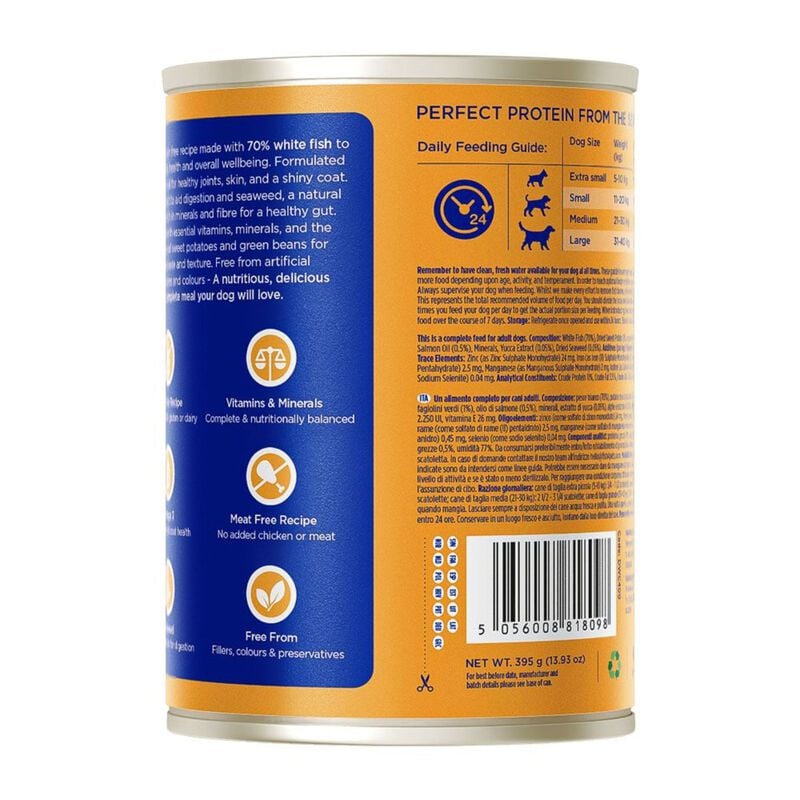 Fish4Dogs Finest Pesce bianco, patate dolci e piselli 395 gr