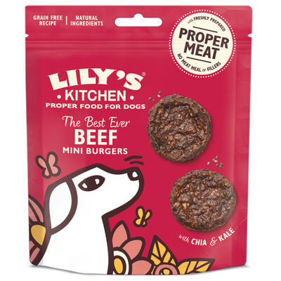 Lily's Kitchen Dog Adult Snack The Best Ever Beef Mini Burgers, Manzo 70 gr