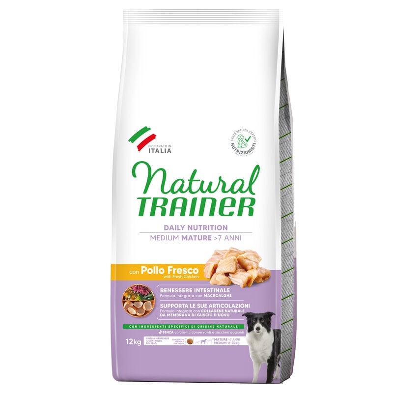 Natural Trainer Daily Nutrition Dog Medium Mature con Pollo fresco 12 kg