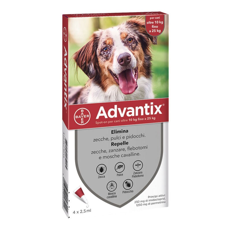 Advantix Spot On Antiparassitario Cane 10-25kg 4 pipette