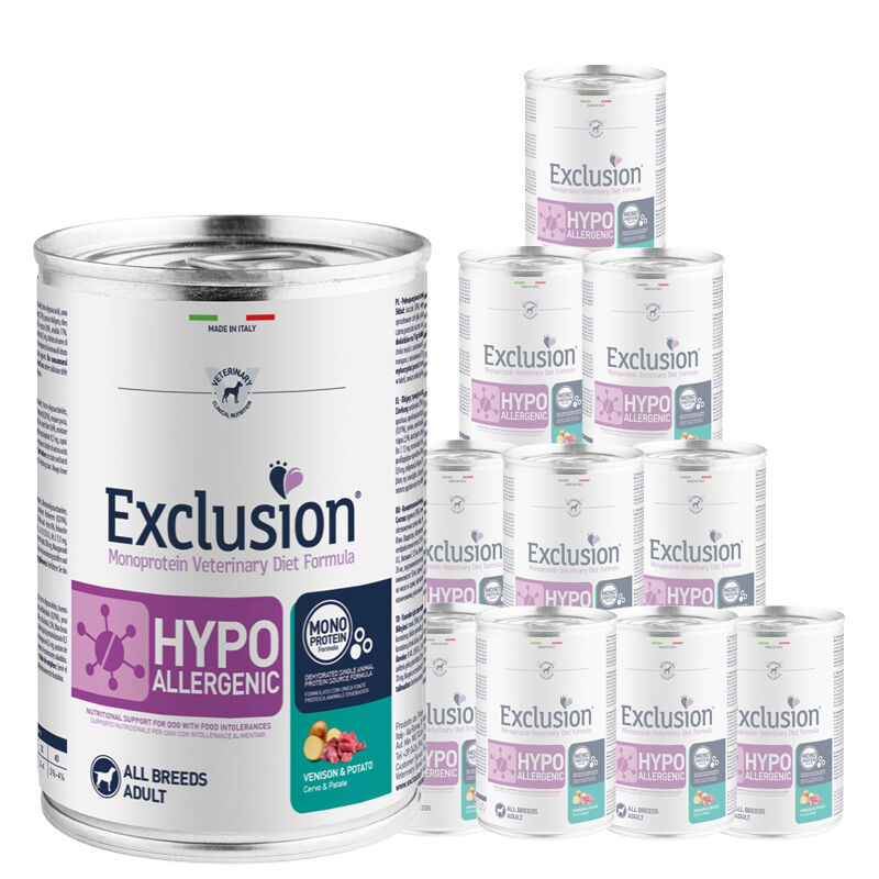 Exclusion Monoprotein Veterinary Diet Dog Hypoallergenic Cervo e Patate 400 gr