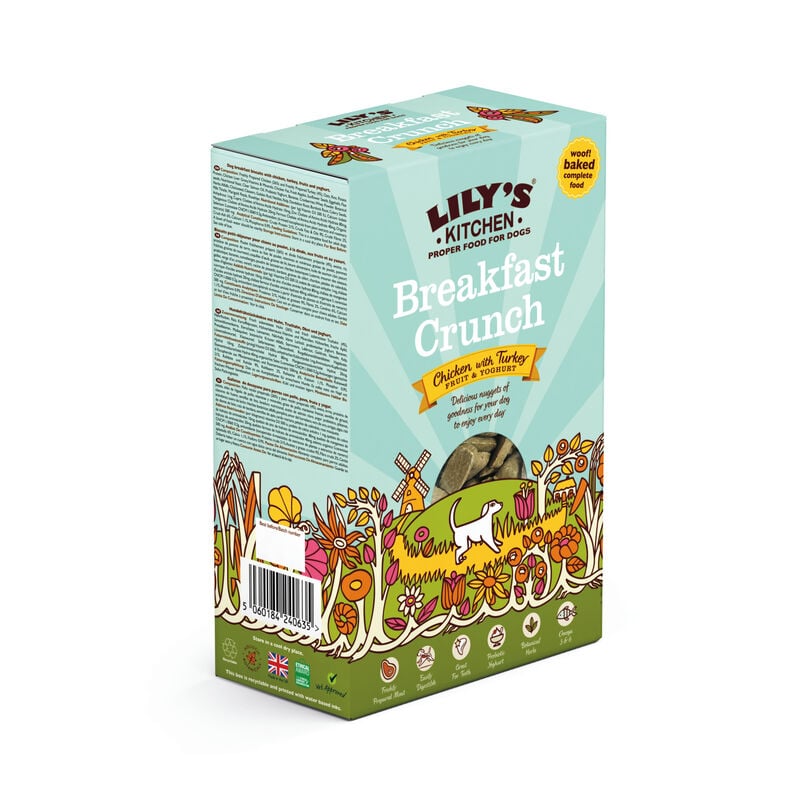 Lily's Kitchen Dog Adult Breakfast Crunch, Pollo, Tacchino e Frutta 800 gr
