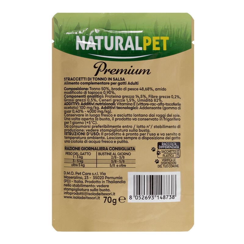 Naturalpet Cat Adult Stracetti di Tonno 70 g
