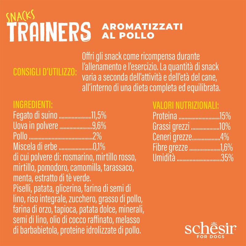 Schesir Dog Adult Snacks Trainers al Pollo 283 gr