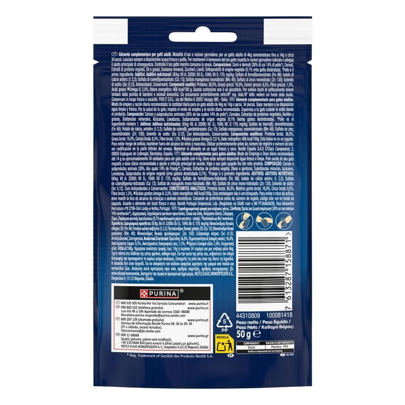 Felix Naturally Delicious Cat Snack con Pollo ed Erba gatta 50 gr