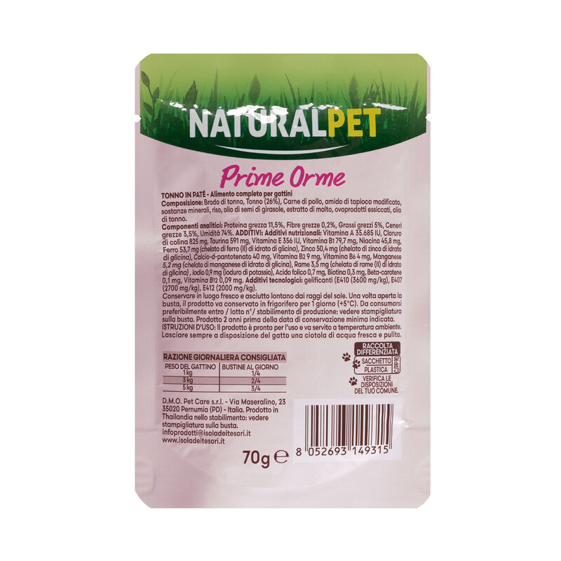 Naturalpet Kitten Pat&egrave; Tonno 70g