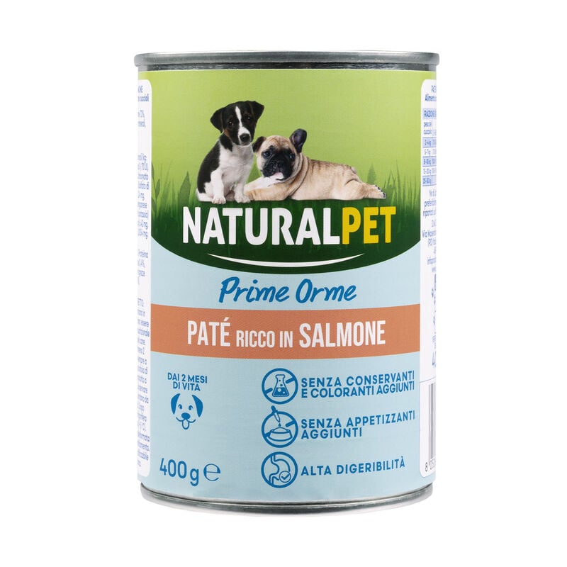 Naturalpet Prime Orme Puppy Pat&eacute; ricco in Salmone 400gr