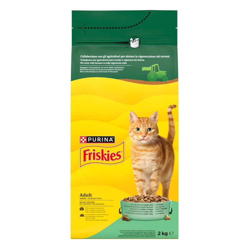 Friskies Cat Adult Mix di Coniglio con Pollo e con Verdure 2 kg
