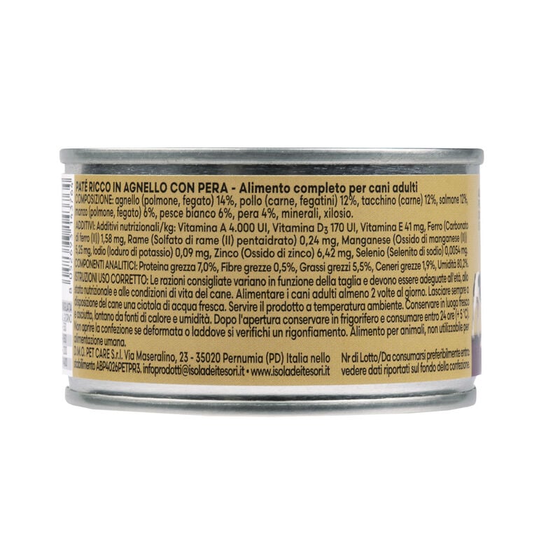 Naturalpet Premium Dog Adult Pat&eacute; ricco in Agnello con pera 150gr