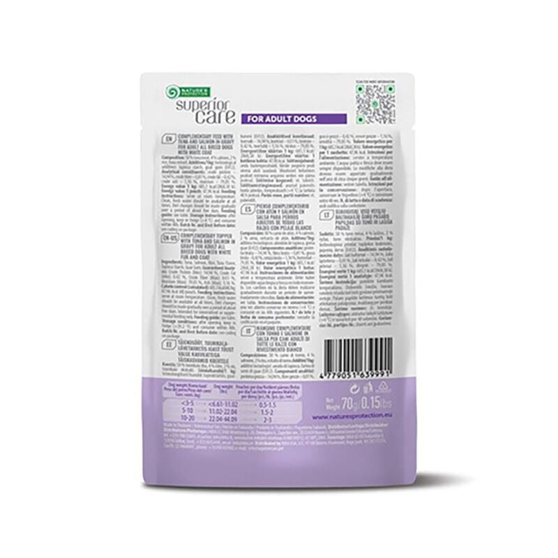 Nature's Protection Superior Care Dog Adult con Pelo Bianco al Tonno e Salmone 70 gr