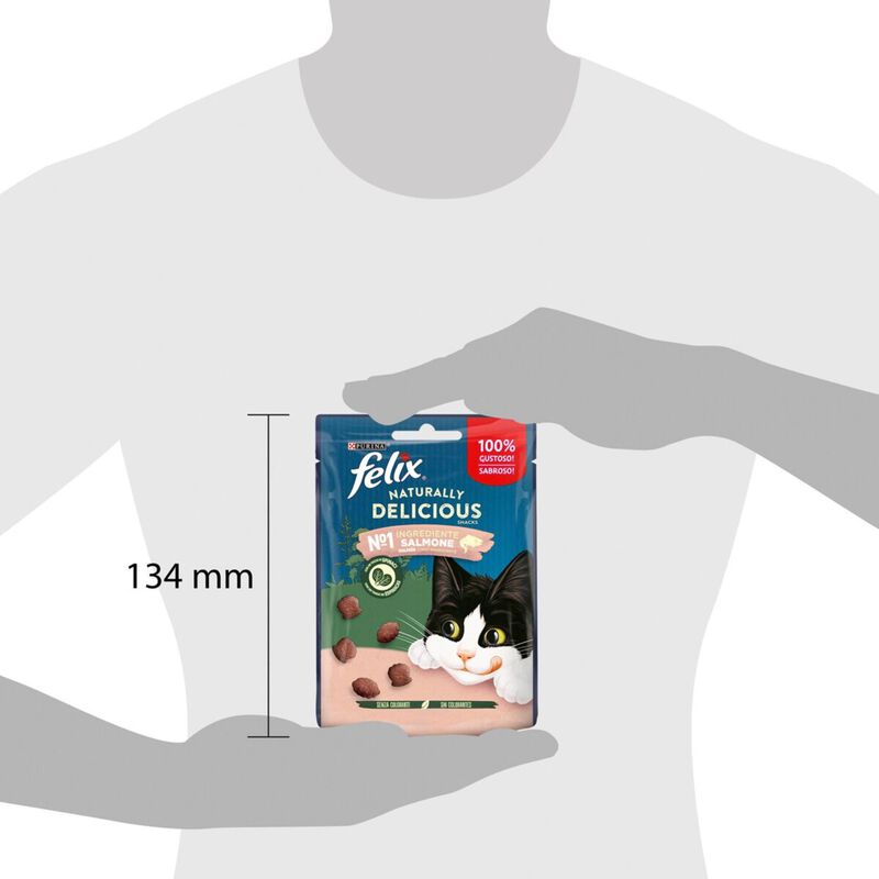 Felix Naturally Delicious Cat Snack con Salmone e Spinaci 50 gr