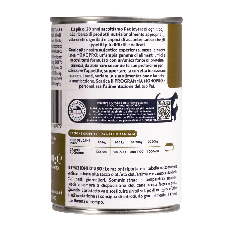 Monopro Dog Adult All Breeds Pat&egrave; Tacchino 400 gr
