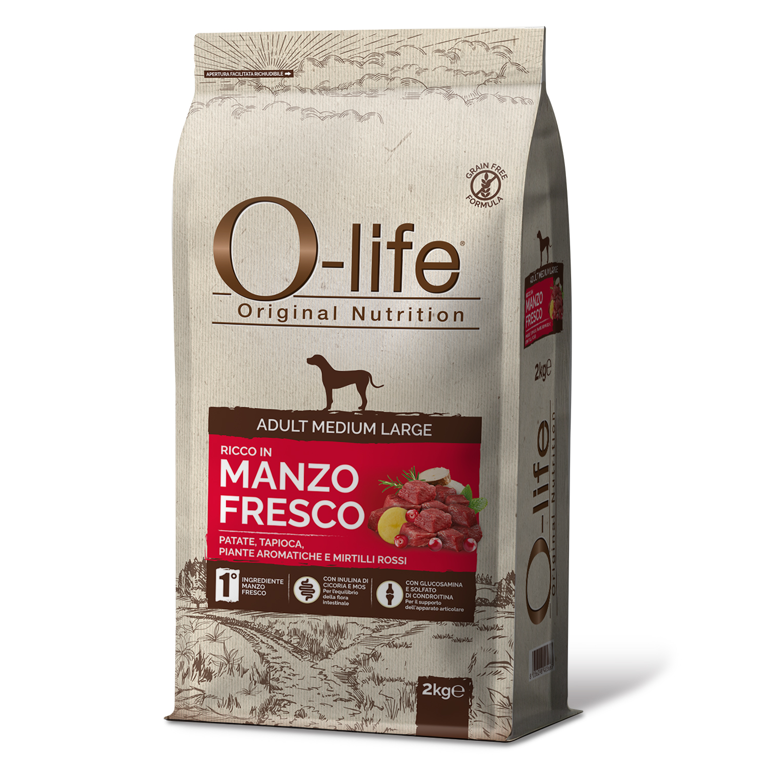 olife dog medium large manzo 2kg olife dog medium large manzo 2kg