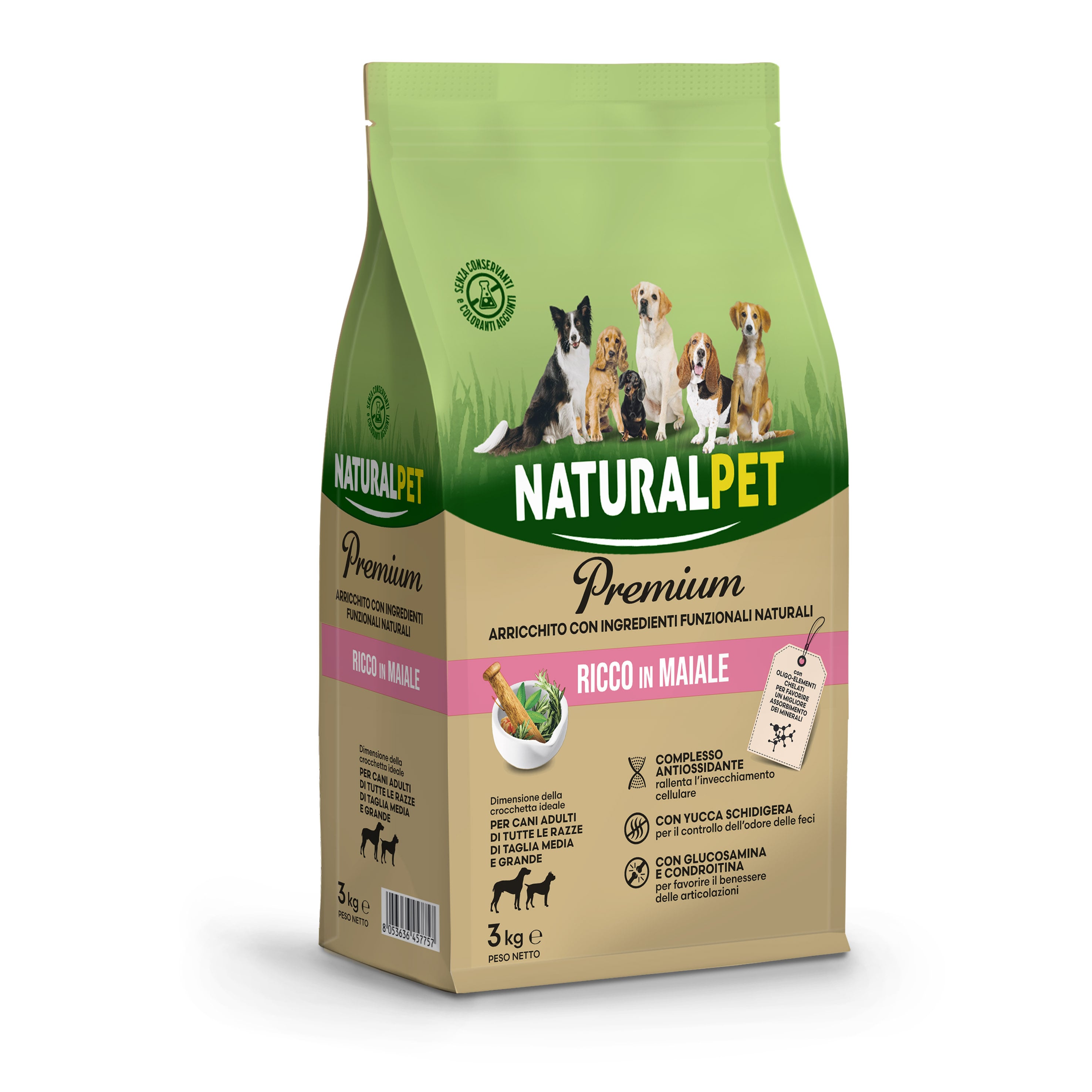 naturalpet dog medium maiale 3kg